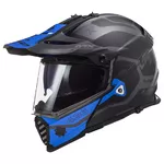 Motorcycle Helmet LS2 MX436 Pioneer Evo - Cobra Matt Black Blue