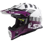 Motorcycle Helmet LS2 MX437 Fast Evo XCode - Gloss White Violet