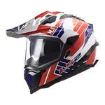 Enduro helma LS2 MX701 Explorer Atlantis - Glossy Red White Blue