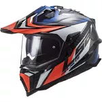 Enduro Helmet LS2 MX701 Explorer C Focus - Gloss Blue White Red