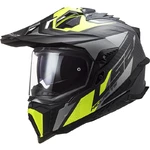 Enduro Helmet LS2 MX701 Explorer C Focus - Matt Titanium H-V Yellow