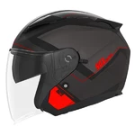 Helma na moto NOX N129 Triom černá matná-červená