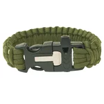 Náramek Highlander Paracord - trojzubec, píšťalka, křesadlo - olivově zelená