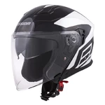 Motorcycle Helmet Cassida Jet Tech Corso - Black/White