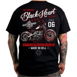 T-shirt BLACK HEART Red Chopper - črna