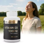 Doplněk stravy inSPORTline Vitamin D3 1000 IU, 90 kapslí