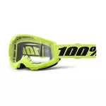 Children’s Motocross Goggles 100% Strata 2 Youth - neon žlutá, čiré plexi