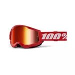 Motocrossbrille 100% Strata 2 New Mirror - Červené, červené plexi