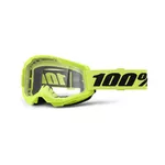 Motocrossbrille 100% Strata 2 Neu - Neon Yellow, čiré plexi