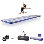 Nafukovací žíněnka inSPORTline Airstunt 500x100x10 cm bílá s elektrickou pumpou