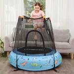 Pompowana trampolina dla dzieci z siatką inSPORTline Nufino 120 cm - Niebieski