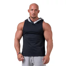 Pánské tílko s kapucí Nebbia No Excuses 173 - Black