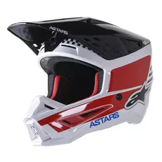 Moto prilba Alpinestars S-M5 Speed biela/tmavo modrá/červená lesklá 2022