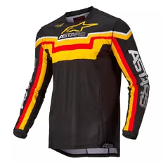 Enduro dres Alpinestars Techstar Quadro černá/žlutá/mandarinka 2022