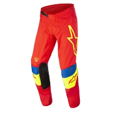 Motokrosové kalhoty Alpinestars Techstar Quadro červená/žlutá fluo/modrá 2022
