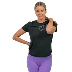 Dámske funkčné tričko s krátkym rukávom Nebbia FIT Activewear 440 - Black