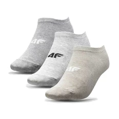 Dámské kotníkové ponožky 4F SOD003 3 páry - Beige Melange+Cold Light Grey Melange+Grey Melange