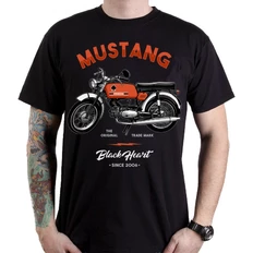 Koszulka T-shirt motocyklowy BLACK HEART Mustang - Czarny