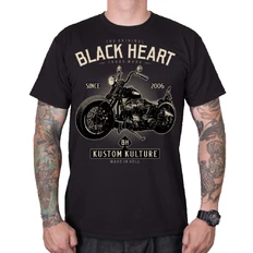 T-shirt koszulka BLACK HEART Motorcycle - Czarny