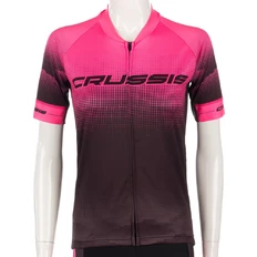 Damska koszulka kolarska z krótkim rękawem Crussis CSW-057 - Czarno-różowy
