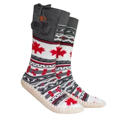 Vyhrievané ponožkové papuče Glovii GQ4 - šedo-červená