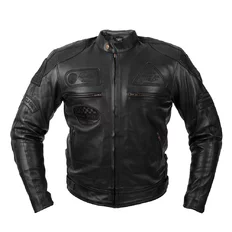 Pánská kožená moto bunda W-TEC Urban Noir - černá