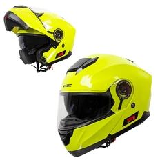 Kask motocyklowy szczękowy otwierany z blendą W-TEC Lanxamo - Fluo żółty