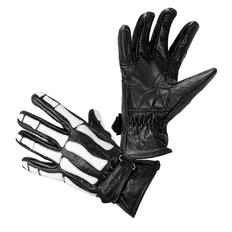Klasyczne rękawice motocyklowe W-TEC Classic - Białe Czarne Kości