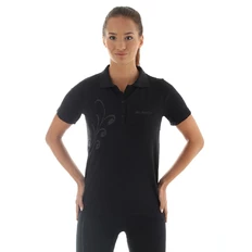 Funkční tričko s krátkým rukávem Brubeck PRESTIGE s límečkem - černá