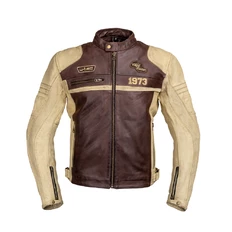 Motoros dzseki W-TEC Retro bőr motoros kabát