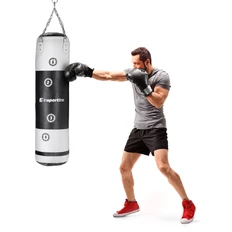 Worek bokserski treningowy inSPORTline Robkin 35x120cm / 33kg - Czarno-biały