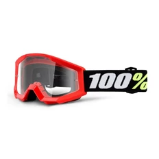 Motocross szemüveg 100% Strata Mini - Gron piros, átlátszó plexi