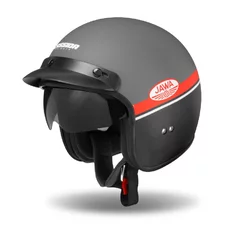 Moto prilba Cassida Oxygen Jawa OHC 2023 šedá matná/červená/čierna/biela