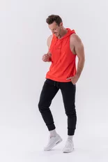 Pánske fitness tielko s kapucňou Nebbia 323 - Red