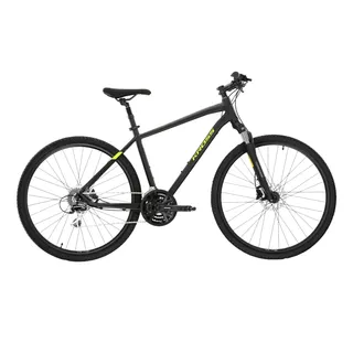 Pánsky crossový bicykel Kross Evado 4.0 28" - model 2022 - čierna/zelená - čierna/zelená