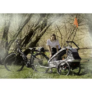 Vozík za kolo Qeridoo KidGoo 2 Sport - Anthracite Grey