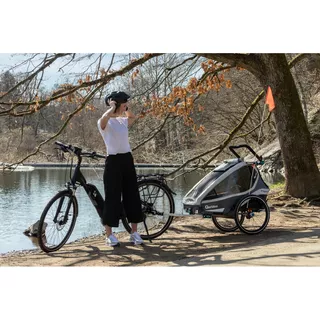 Multifunctional Bicycle Trailer Qeridoo KidGoo 1 Sport - Petrol Blue