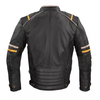 Pánska kožená moto bunda W-TEC Traction - čierna, 4XL