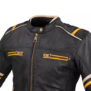 Women’s Leather Motorcycle Jacket W-TEC Traction Lady - Black