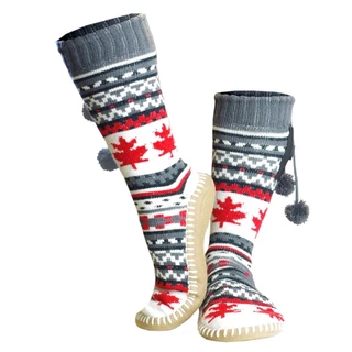 Fűthető bőrtalpú zokni Glovii GOB - piros-fehér-szürke