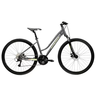 Dámské crossové kolo Kross EVADO 3.0 28" - model 2025 - šedá / zelená / lesk