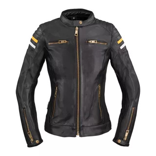 Women’s Leather Motorcycle Jacket W-TEC Stripe Lady