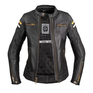 Damen Leder Motorradjacke W-TEC Stripe Lady