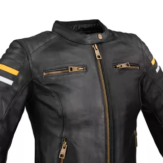 Women’s Leather Motorcycle Jacket W-TEC Stripe Lady