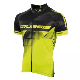 Cycling Jersey Crussis - Black-Fluo Yellow, XS