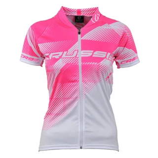 Dámsky cyklistický dres Crussis CSW-048 - bielo-ružová - bielo-ružová