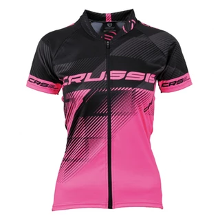 Dámsky cyklistický dres Crussis - čierno-ružová