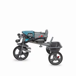 Dětská tříkolka s vodící tyčí Coccolle Primo - Turquoise Tide