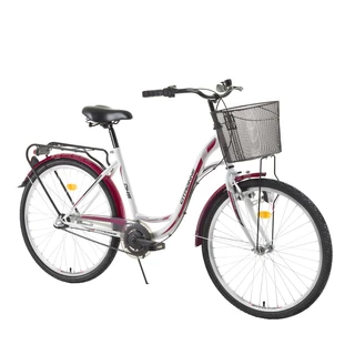 Mestský bicykel DHS Citadinne 2636 26" - model 2015 - bielo-červená - bielo-červená
