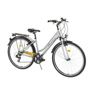 Dámsky trekingový bicykel DHS Travel 2856 28" - model 2015 - žlto-červená - strieborná